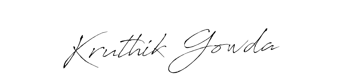 It looks lik you need a new signature style for name Kruthik Gowda. Design unique handwritten (Antro_Vectra) signature with our free signature maker in just a few clicks. Kruthik Gowda signature style 6 images and pictures png