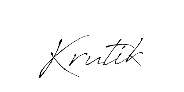 Use a signature maker to create a handwritten signature online. With this signature software, you can design (Antro_Vectra) your own signature for name Krutik. Krutik signature style 6 images and pictures png