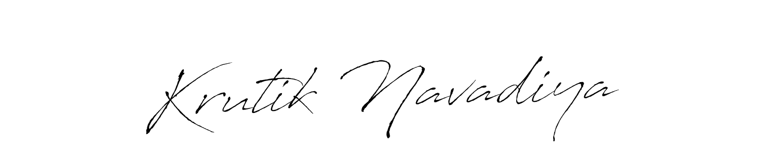 The best way (Antro_Vectra) to make a short signature is to pick only two or three words in your name. The name Krutik Navadiya include a total of six letters. For converting this name. Krutik Navadiya signature style 6 images and pictures png