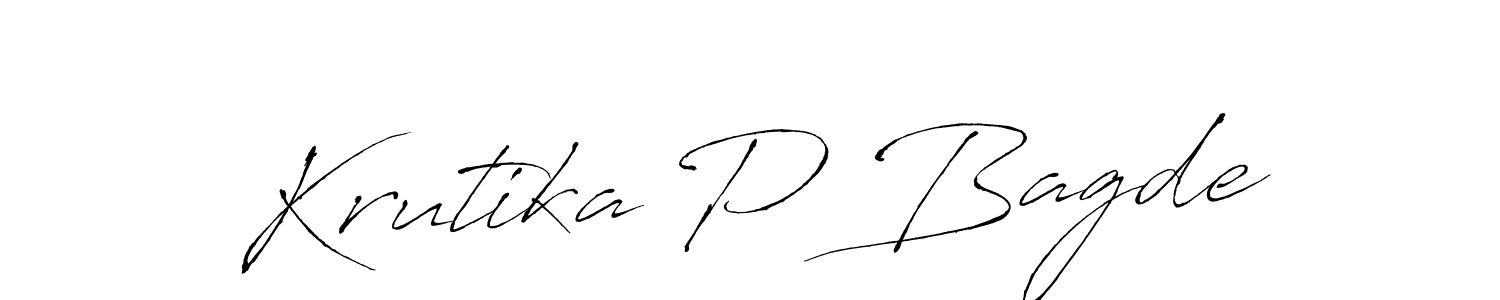 How to make Krutika P Bagde signature? Antro_Vectra is a professional autograph style. Create handwritten signature for Krutika P Bagde name. Krutika P Bagde signature style 6 images and pictures png