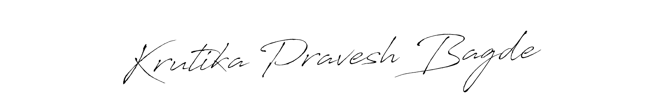 Make a beautiful signature design for name Krutika Pravesh Bagde. With this signature (Antro_Vectra) style, you can create a handwritten signature for free. Krutika Pravesh Bagde signature style 6 images and pictures png