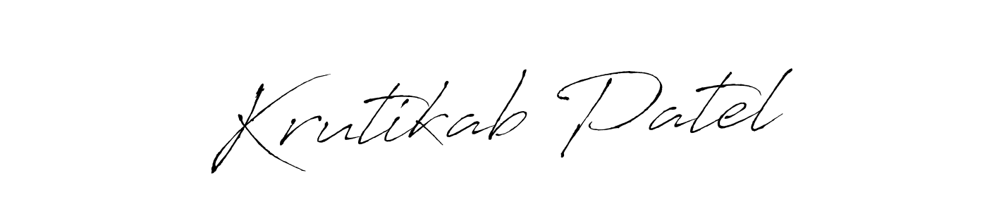 How to make Krutikab Patel name signature. Use Antro_Vectra style for creating short signs online. This is the latest handwritten sign. Krutikab Patel signature style 6 images and pictures png