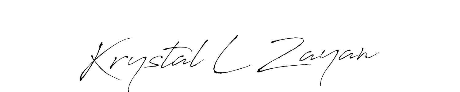 How to make Krystal L Zayan name signature. Use Antro_Vectra style for creating short signs online. This is the latest handwritten sign. Krystal L Zayan signature style 6 images and pictures png