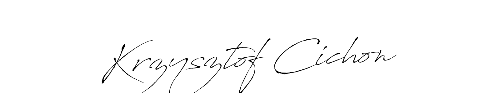 How to make Krzysztof Cichon name signature. Use Antro_Vectra style for creating short signs online. This is the latest handwritten sign. Krzysztof Cichon signature style 6 images and pictures png