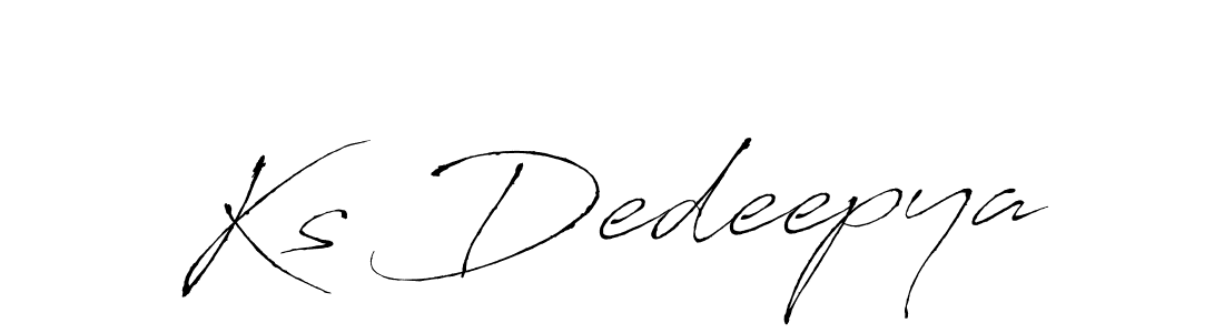How to make Ks Dedeepya name signature. Use Antro_Vectra style for creating short signs online. This is the latest handwritten sign. Ks Dedeepya signature style 6 images and pictures png