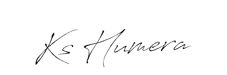 Make a beautiful signature design for name Ks Humera. With this signature (Antro_Vectra) style, you can create a handwritten signature for free. Ks Humera signature style 6 images and pictures png