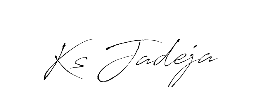 Use a signature maker to create a handwritten signature online. With this signature software, you can design (Antro_Vectra) your own signature for name Ks Jadeja. Ks Jadeja signature style 6 images and pictures png