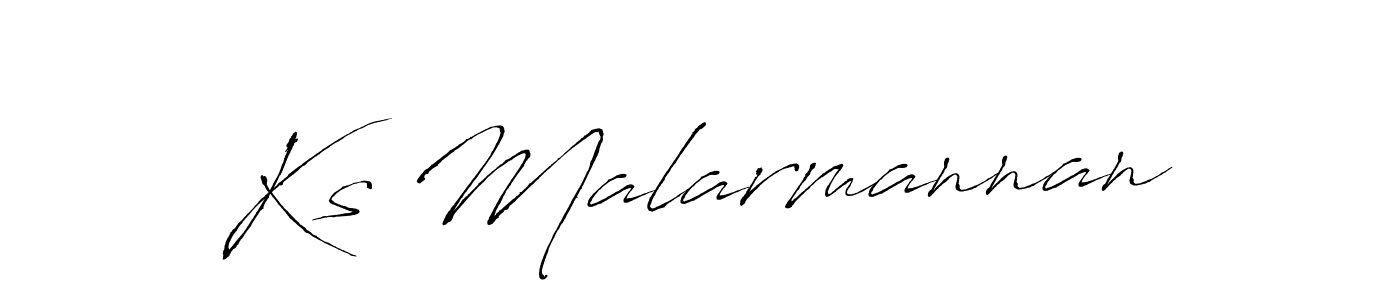 Create a beautiful signature design for name Ks Malarmannan. With this signature (Antro_Vectra) fonts, you can make a handwritten signature for free. Ks Malarmannan signature style 6 images and pictures png