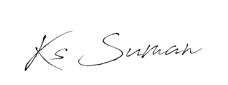 Ks Suman stylish signature style. Best Handwritten Sign (Antro_Vectra) for my name. Handwritten Signature Collection Ideas for my name Ks Suman. Ks Suman signature style 6 images and pictures png