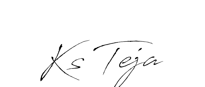 You should practise on your own different ways (Antro_Vectra) to write your name (Ks Teja) in signature. don't let someone else do it for you. Ks Teja signature style 6 images and pictures png