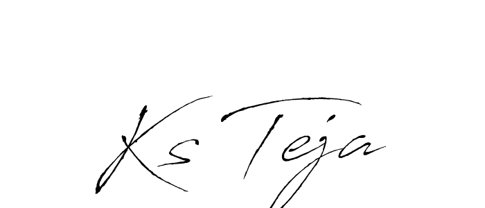 How to make Ks Teja name signature. Use Antro_Vectra style for creating short signs online. This is the latest handwritten sign. Ks Teja signature style 6 images and pictures png