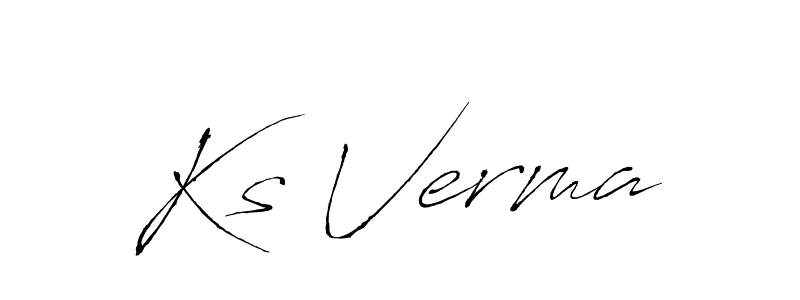 Design your own signature with our free online signature maker. With this signature software, you can create a handwritten (Antro_Vectra) signature for name Ks Verma. Ks Verma signature style 6 images and pictures png