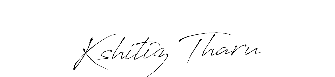 Design your own signature with our free online signature maker. With this signature software, you can create a handwritten (Antro_Vectra) signature for name Kshitiz Tharu. Kshitiz Tharu signature style 6 images and pictures png