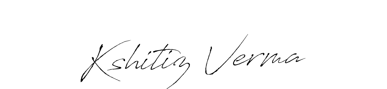 Make a beautiful signature design for name Kshitiz Verma. With this signature (Antro_Vectra) style, you can create a handwritten signature for free. Kshitiz Verma signature style 6 images and pictures png