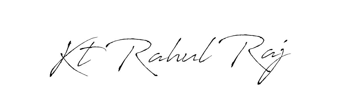 How to make Kt Rahul Raj name signature. Use Antro_Vectra style for creating short signs online. This is the latest handwritten sign. Kt Rahul Raj signature style 6 images and pictures png