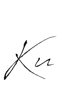 Ku stylish signature style. Best Handwritten Sign (Antro_Vectra) for my name. Handwritten Signature Collection Ideas for my name Ku. Ku signature style 6 images and pictures png