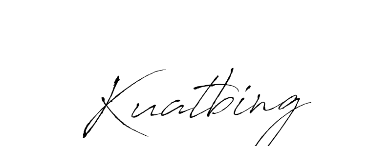 You should practise on your own different ways (Antro_Vectra) to write your name (Kuatbing) in signature. don't let someone else do it for you. Kuatbing signature style 6 images and pictures png