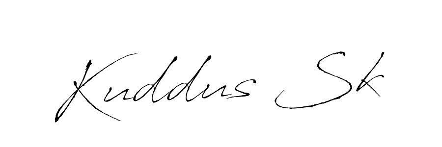 How to make Kuddus Sk name signature. Use Antro_Vectra style for creating short signs online. This is the latest handwritten sign. Kuddus Sk signature style 6 images and pictures png