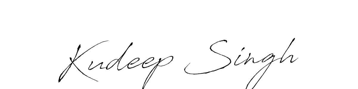 Create a beautiful signature design for name Kudeep Singh. With this signature (Antro_Vectra) fonts, you can make a handwritten signature for free. Kudeep Singh signature style 6 images and pictures png