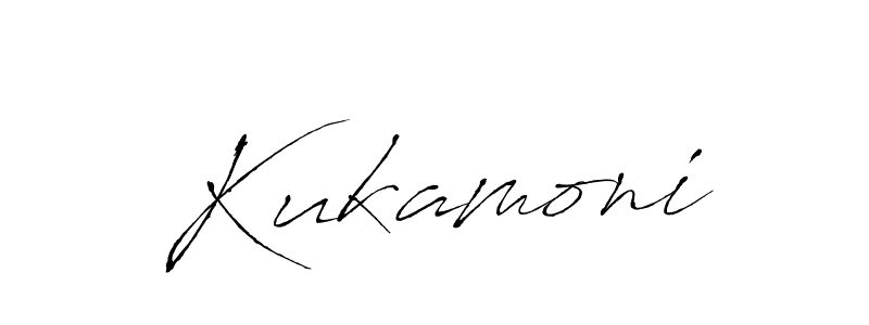 You should practise on your own different ways (Antro_Vectra) to write your name (Kukamoni) in signature. don't let someone else do it for you. Kukamoni signature style 6 images and pictures png