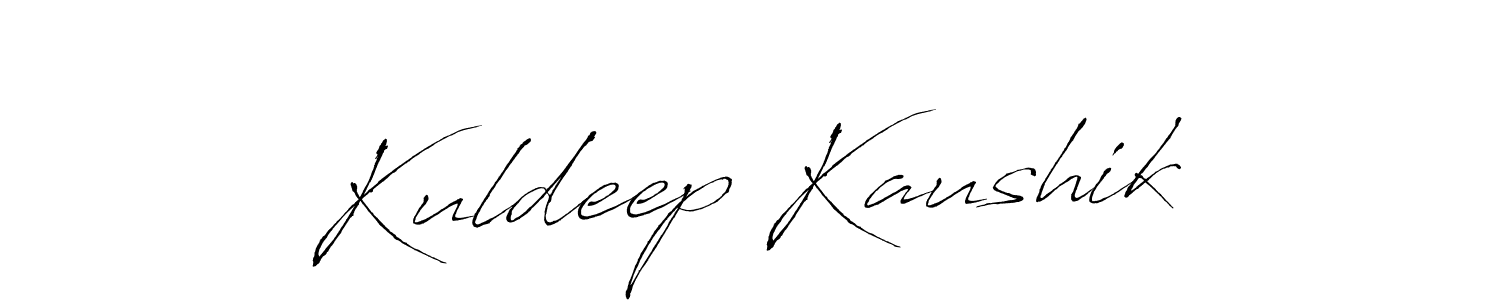 How to make Kuldeep Kaushik name signature. Use Antro_Vectra style for creating short signs online. This is the latest handwritten sign. Kuldeep Kaushik signature style 6 images and pictures png