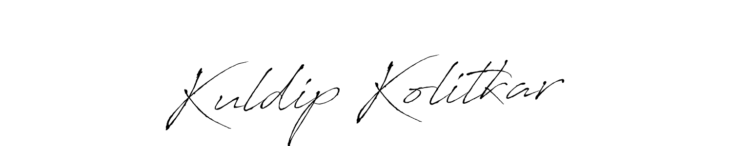 How to make Kuldip Kolitkar signature? Antro_Vectra is a professional autograph style. Create handwritten signature for Kuldip Kolitkar name. Kuldip Kolitkar signature style 6 images and pictures png