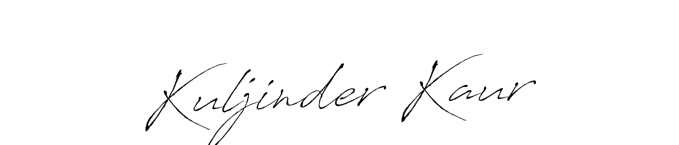 Create a beautiful signature design for name Kuljinder Kaur. With this signature (Antro_Vectra) fonts, you can make a handwritten signature for free. Kuljinder Kaur signature style 6 images and pictures png