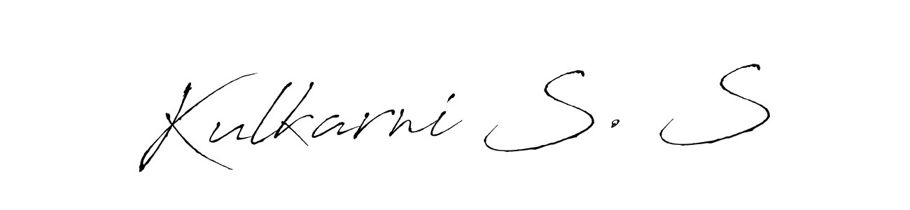 The best way (Antro_Vectra) to make a short signature is to pick only two or three words in your name. The name Kulkarni S. S include a total of six letters. For converting this name. Kulkarni S. S signature style 6 images and pictures png
