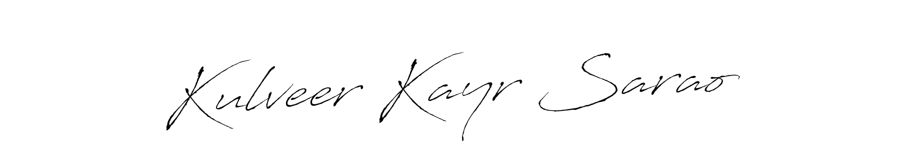 How to make Kulveer Kayr Sarao signature? Antro_Vectra is a professional autograph style. Create handwritten signature for Kulveer Kayr Sarao name. Kulveer Kayr Sarao signature style 6 images and pictures png