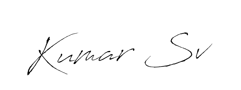 How to make Kumar Sv signature? Antro_Vectra is a professional autograph style. Create handwritten signature for Kumar Sv name. Kumar Sv signature style 6 images and pictures png