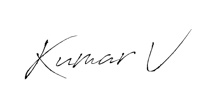 Use a signature maker to create a handwritten signature online. With this signature software, you can design (Antro_Vectra) your own signature for name Kumar V. Kumar V signature style 6 images and pictures png