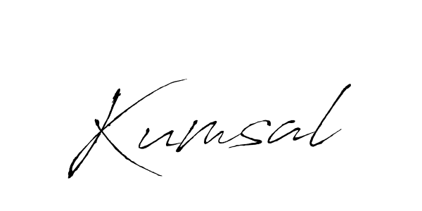 if you are searching for the best signature style for your name Kumsal. so please give up your signature search. here we have designed multiple signature styles  using Antro_Vectra. Kumsal signature style 6 images and pictures png