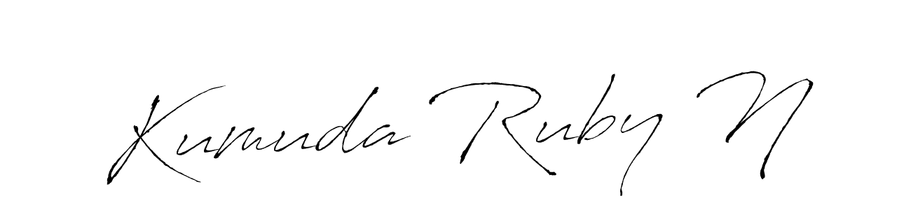 Make a beautiful signature design for name Kumuda Ruby N. With this signature (Antro_Vectra) style, you can create a handwritten signature for free. Kumuda Ruby N signature style 6 images and pictures png