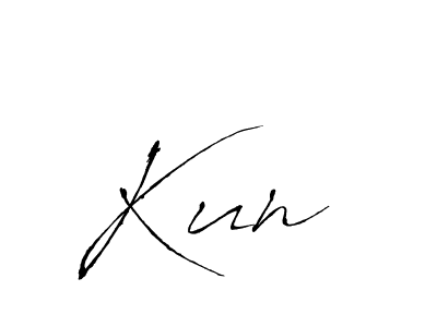 How to make Kun  signature? Antro_Vectra is a professional autograph style. Create handwritten signature for Kun  name. Kun  signature style 6 images and pictures png