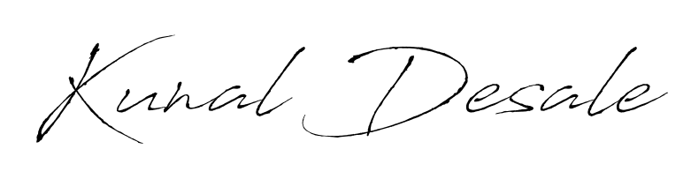 Create your official email sign-off with Kunal Desale name in Antro_Vectra style. Crisp, clean, and perfectly legible across all screens. Kunal Desale signature style 6 images and pictures png