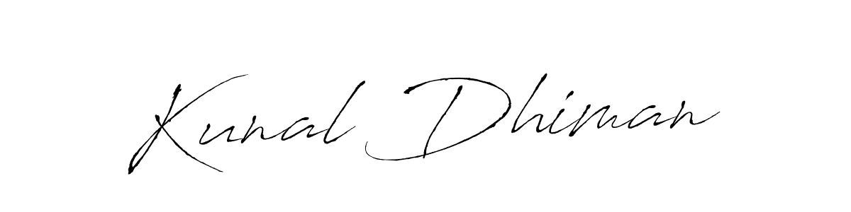 Design your own signature with our free online signature maker. With this signature software, you can create a handwritten (Antro_Vectra) signature for name Kunal Dhiman. Kunal Dhiman signature style 6 images and pictures png