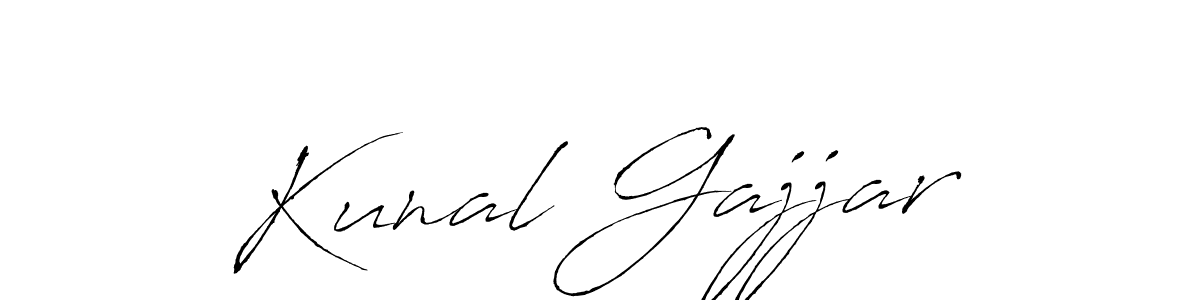 How to make Kunal Gajjar name signature. Use Antro_Vectra style for creating short signs online. This is the latest handwritten sign. Kunal Gajjar signature style 6 images and pictures png