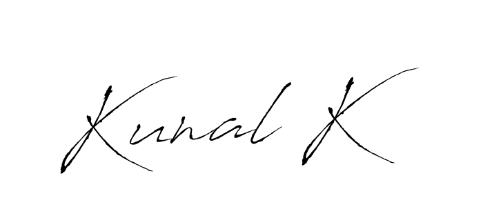 Create a beautiful signature design for name Kunal K. With this signature (Antro_Vectra) fonts, you can make a handwritten signature for free. Kunal K signature style 6 images and pictures png