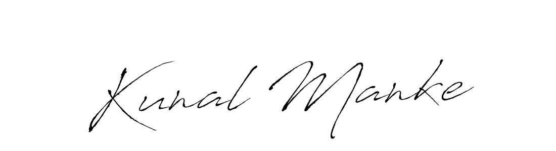 Design your own signature with our free online signature maker. With this signature software, you can create a handwritten (Antro_Vectra) signature for name Kunal Manke. Kunal Manke signature style 6 images and pictures png