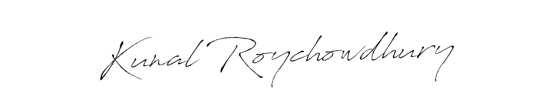 Make a beautiful signature design for name Kunal Roychowdhury. With this signature (Antro_Vectra) style, you can create a handwritten signature for free. Kunal Roychowdhury signature style 6 images and pictures png