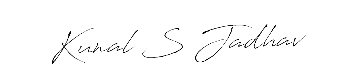 How to make Kunal S Jadhav name signature. Use Antro_Vectra style for creating short signs online. This is the latest handwritten sign. Kunal S Jadhav signature style 6 images and pictures png