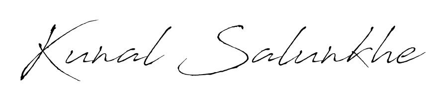 Make your name Kunal Salunkhe memorable on every contract using Antro_Vectra autograph style. Instant transparent background export available. Kunal Salunkhe signature style 6 images and pictures png