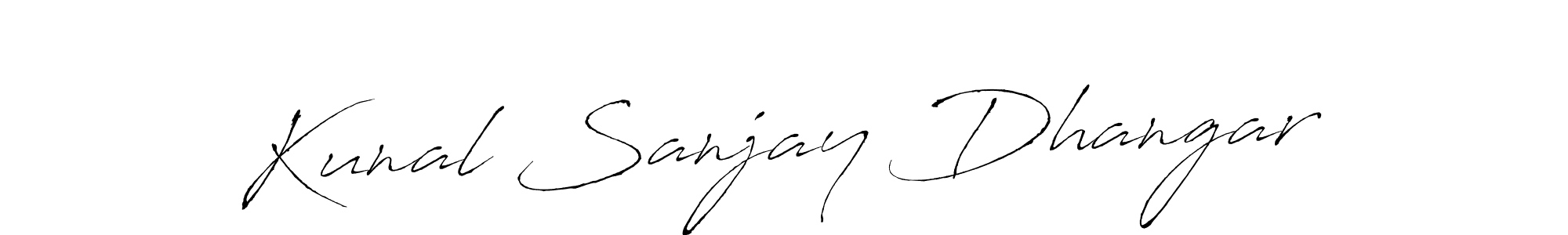 The best way (Antro_Vectra) to make a short signature is to pick only two or three words in your name. The name Kunal Sanjay Dhangar include a total of six letters. For converting this name. Kunal Sanjay Dhangar signature style 6 images and pictures png