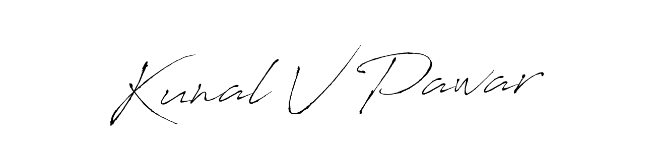 Make a beautiful signature design for name Kunal V Pawar. With this signature (Antro_Vectra) style, you can create a handwritten signature for free. Kunal V Pawar signature style 6 images and pictures png