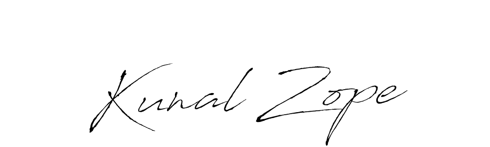 Make a beautiful signature design for name Kunal Zope. With this signature (Antro_Vectra) style, you can create a handwritten signature for free. Kunal Zope signature style 6 images and pictures png