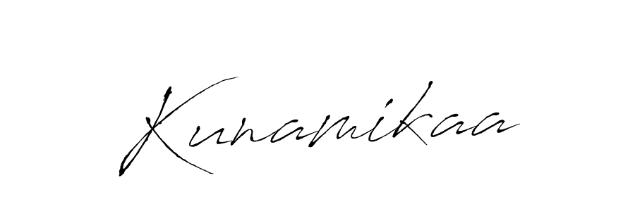 You should practise on your own different ways (Antro_Vectra) to write your name (Kunamikaa) in signature. don't let someone else do it for you. Kunamikaa signature style 6 images and pictures png