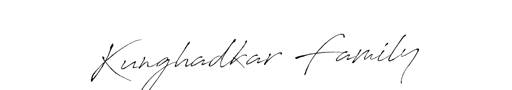 How to make Kunghadkar Family name signature. Use Antro_Vectra style for creating short signs online. This is the latest handwritten sign. Kunghadkar Family signature style 6 images and pictures png