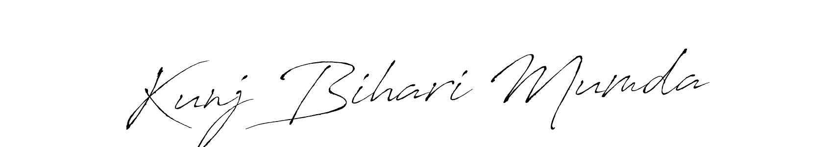Make a beautiful signature design for name Kunj Bihari Mumda. With this signature (Antro_Vectra) style, you can create a handwritten signature for free. Kunj Bihari Mumda signature style 6 images and pictures png