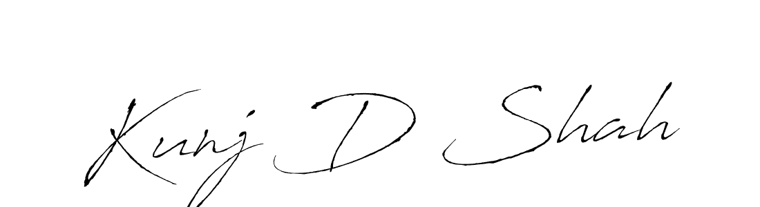 How to make Kunj D Shah name signature. Use Antro_Vectra style for creating short signs online. This is the latest handwritten sign. Kunj D Shah signature style 6 images and pictures png