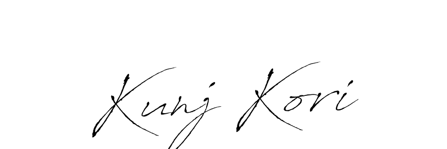 Make a beautiful signature design for name Kunj Kori. With this signature (Antro_Vectra) style, you can create a handwritten signature for free. Kunj Kori signature style 6 images and pictures png